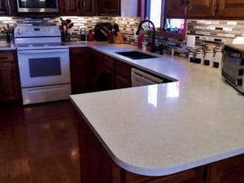 white marble counter top